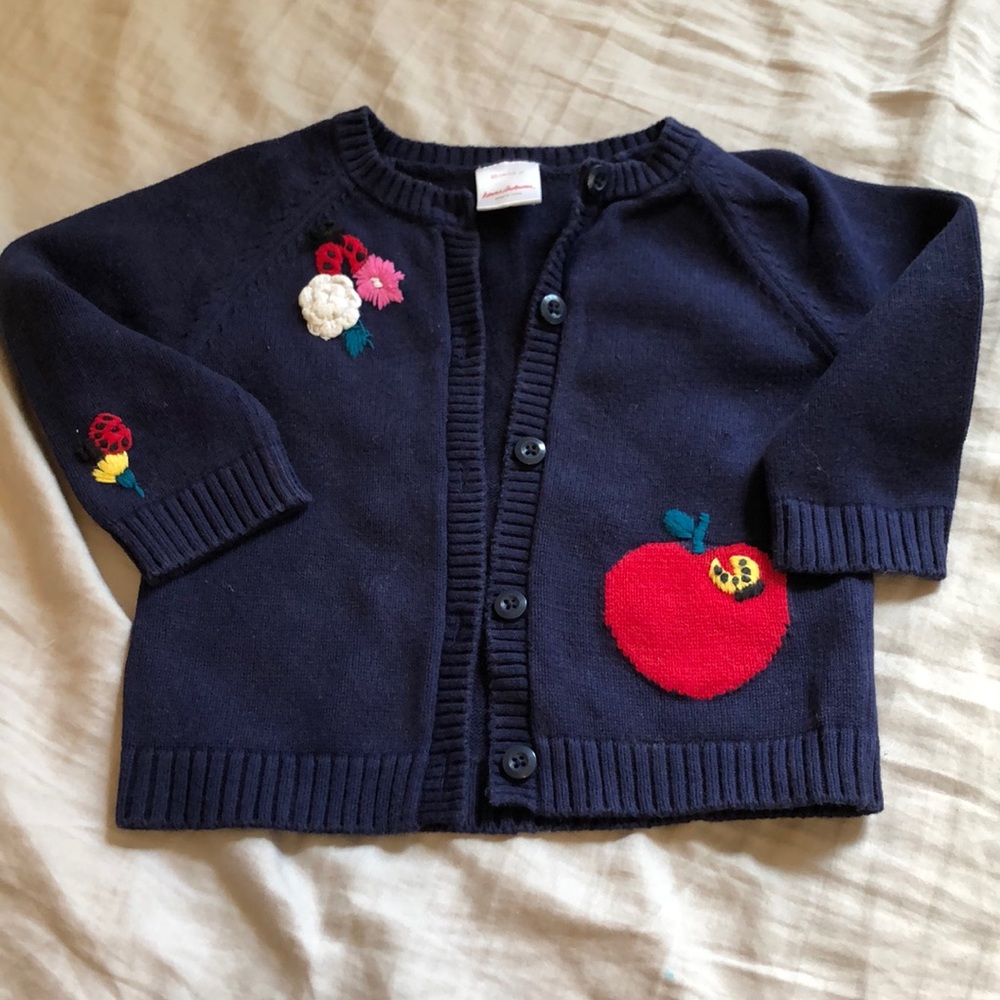 Hanna Andersson- Navy Blue Embroidery Cardigan